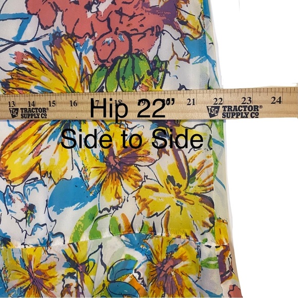 Multiples Vibrant Floral Fairy Skirt S Tier Ruffle High Waist Flowing Midi Lined - Picture 5 of 9